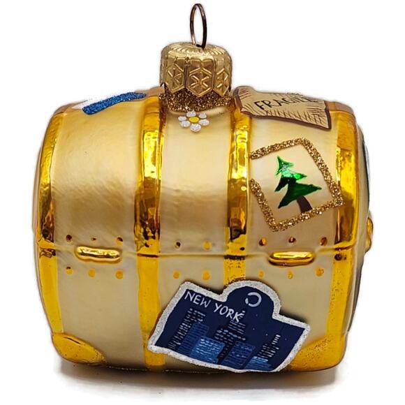 Patricia Breen Bon Voyage Gold Atlanta Cairo Rio Travel Christmas Tree Ornament - Picture 4 of 11